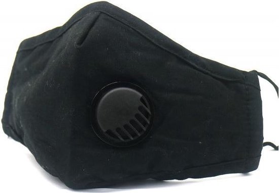 8x Zwarte herbruikbare mondkapjes met filter voor volwassenen - Wasbare mondmaskers