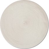 2x Ronde placemats creme geweven 38 cm - Tafeldecoratie - Borden onderleggers van kunststof