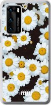 Huawei P40 Hoesje Transparant TPU Case - Daisies #ffffff