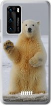 Huawei P40 Hoesje Transparant TPU Case - Polar Bear #ffffff