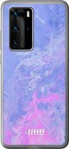 Huawei P40 Pro Hoesje Transparant TPU Case - Purple and Pink Water #ffffff