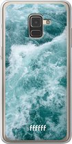 Samsung Galaxy A8 (2018) Hoesje Transparant TPU Case - Whitecap Waves #ffffff