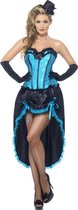 Burlesque danseres kostuum, blauw | Verkleedkleding dames maat L (44-46)