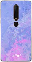 Nokia X6 (2018) Hoesje Transparant TPU Case - Purple and Pink Water #ffffff