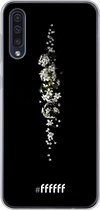 6F hoesje - geschikt voor Samsung Galaxy A30s -  Transparant TPU Case - White flowers in the dark #ffffff