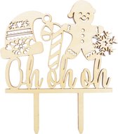 Scrapcooking Taarttopper Hout - Oh Oh Oh - 13 x 8.9 x 0.2 cm