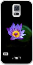 Samsung Galaxy S5 Hoesje Transparant TPU Case - Purple Flower in the Dark #ffffff
