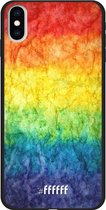 iPhone Xs Max Hoesje TPU Case - Rainbow Veins #ffffff