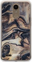LG K10 (2018) Hoesje Transparant TPU Case - Wood Marble #ffffff