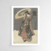 Walljar - Utagawa Kuniyoshi - Snow Walk - Muurdecoratie - Plexiglas schilderij