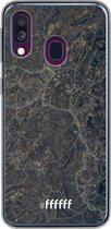 Samsung Galaxy A40 Hoesje Transparant TPU Case - Golden Glitter Marble #ffffff