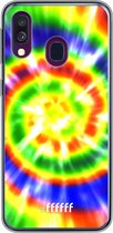 Samsung Galaxy A40 Hoesje Transparant TPU Case - Hippie Tie Dye #ffffff