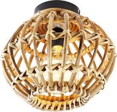 QAZQA canna - Landelijke Plafondlamp - 1 lichts - Ø 25 cm - Naturel -  Woonkamer | Slaapkamer | Keuken