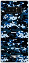 Samsung Galaxy Note 8 Hoesje Transparant TPU Case - Navy Camouflage #ffffff