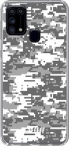 Samsung Galaxy M31 Hoesje Transparant TPU Case - Snow Camouflage #ffffff