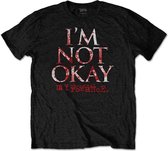 My Chemical Romance Heren Tshirt -L- I'm Not Okay Zwart