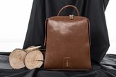 ESMAY SALDA - Handgemaakte tas van Vegan Leer, 2-in-1 Handtas & Rugtas (Camel)