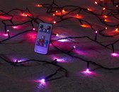 Regenboog rgb 120led/12m 7 kleuren - 12 functies afstandsbediening met timer on/off - 10m zwart aanloopsnoer - ip44 transformer