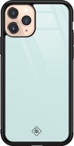 iPhone 11 Pro hoesje glass - Pastel blauw | Apple iPhone 11 Pro  case | Hardcase backcover zwart