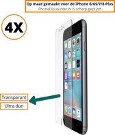 Fooniq Screenprotector Transparant 4x - Geschikt Voor Apple iPhone 6/6S/7/8 Plus