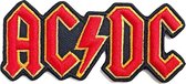 AC/DC Patch Cut Out 3D Logo Rood
