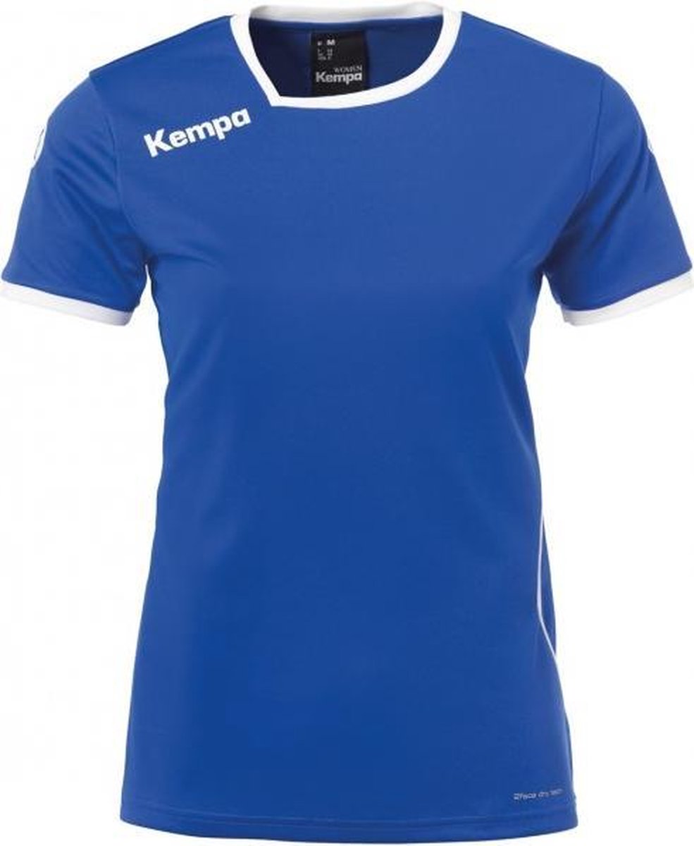Kempa Curve Shirt Dames - Blauw / Wit - maat XS