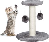 Relaxdays katten krabpaal - kattenpaal met speelgoed - kattenmeubel - sisal stammen