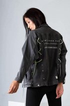 La Pèra Grijs Spijkerjasje Denim jacket Stretch Vrouwen tussenjas Dames - Maat M