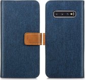 iMoshion Luxe Canvas Booktype Samsung Galaxy S10 hoesje - Donkerblauw