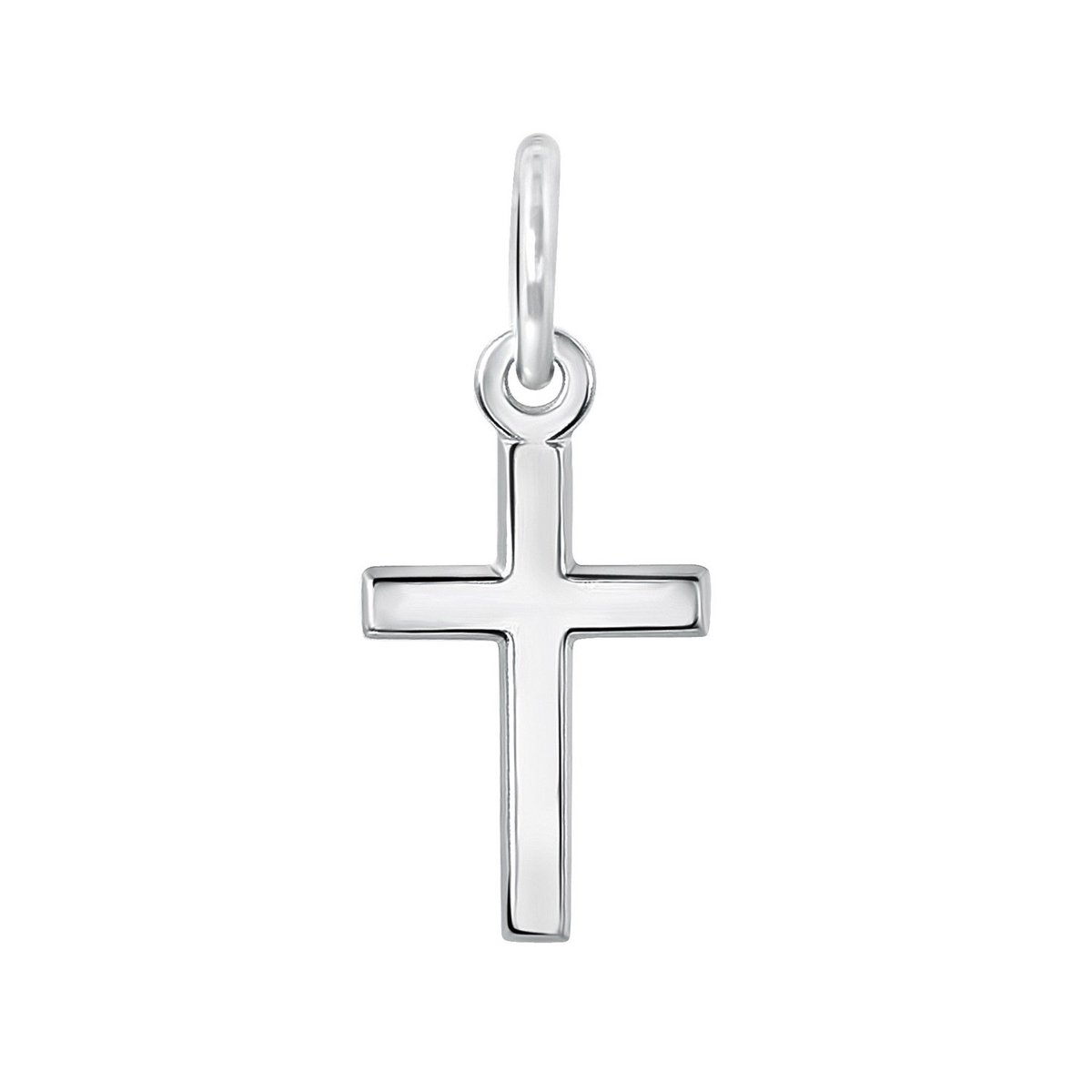 Lucardi Dames Zilveren hanger kruis - Hanger - 925 Zilver - Zilverkleurig - Lucardi