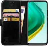 Rosso Element Book Case Wallet Hoesje Geschikt voor Xiaomi Mi 10T (Pro) | Portemonnee | 3 Pasjes | Magneetsluiting | Stand Functie | Zwart