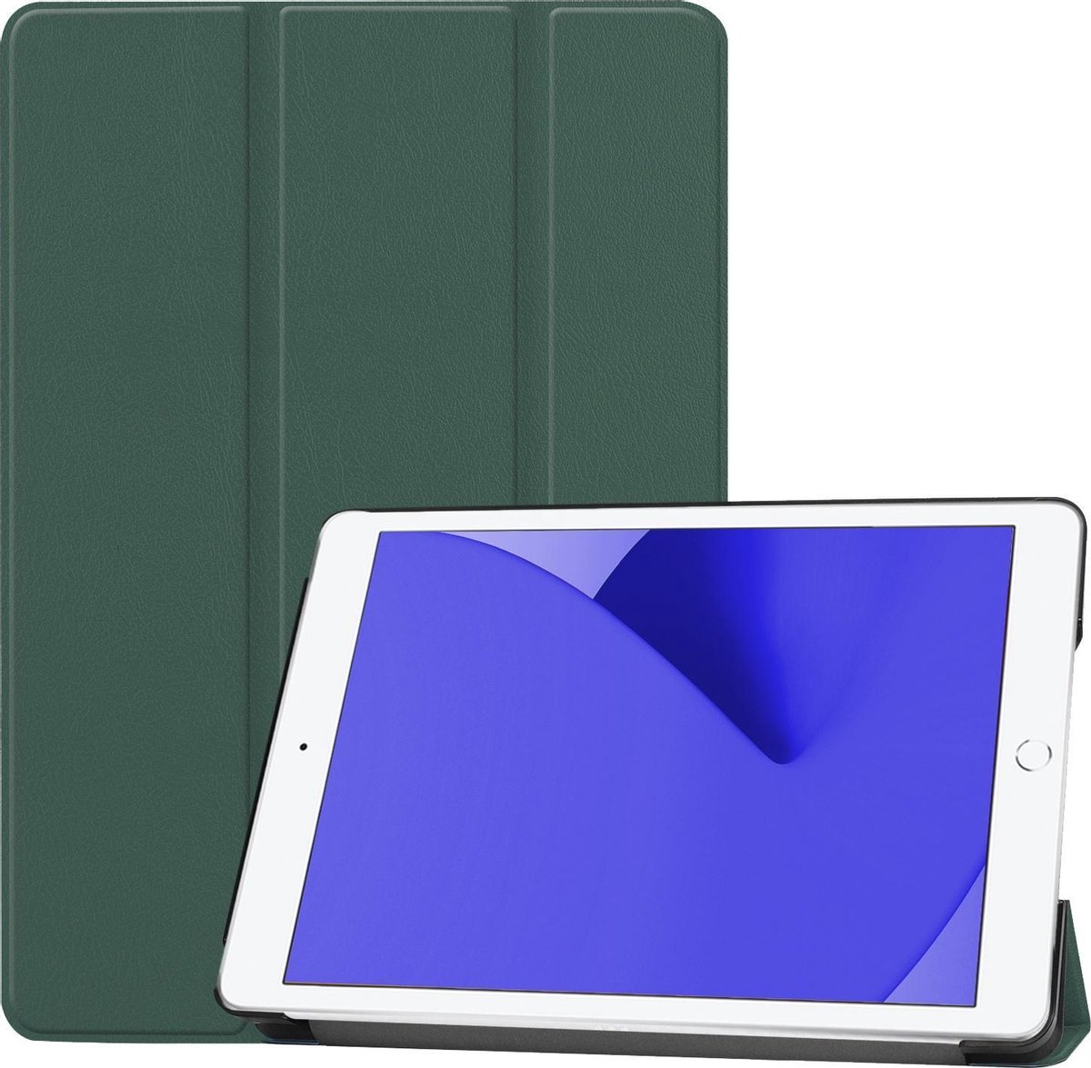 Hoes - Geschikt voor Apple iPad 7 (2019) - 10.2 inch - 7e Generatie - Dun & Stevig - Trifold Bookcase - Hard Cover - Hardcover Book Case - Tablet Hoesje - Donkergroen