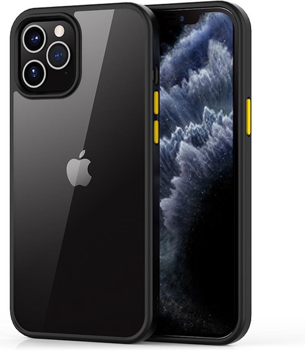 Devia Shark iPhone 12 Pro Max hoesje zwart - BackCover - verhoging voor camera - extra dun