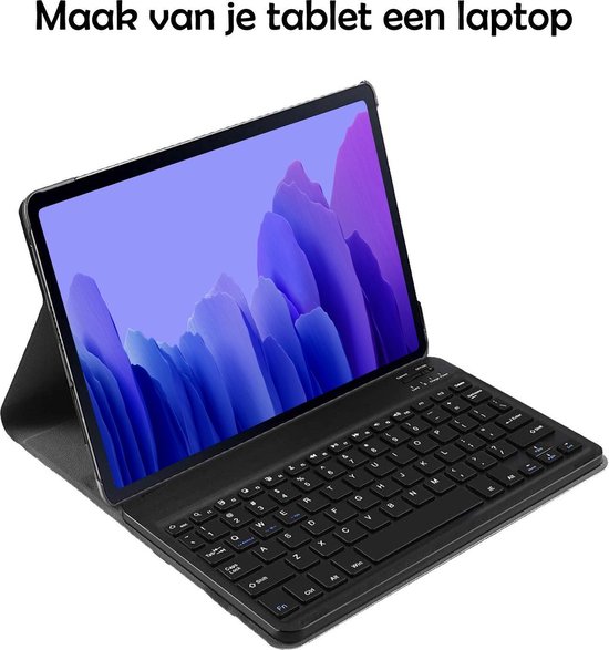 Tekstschrijver astronomie lid Samsung Galaxy Tab A7 2020 Hoesje Toetsenbord Keyboard Hoes - Zwart |  bol.com