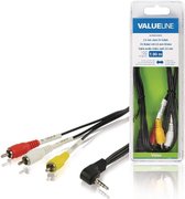 Valueline VLVB22400B10 3,5 mm Jack Av Kabel Mannelijk - 3x Rca Mannelijk 1,00 M Zwart