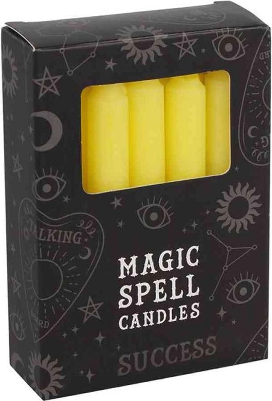 Magic Spell Kaarsen Succes (Geel - 12 stuks) - 1cmx9cm