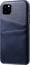 GadgetBay Lederen Portemonnee Wallet iPhone 11 hoesje - Donkerblauw Bescherming