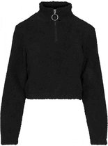 Urban Classics Sweater/trui -XS- Short Sherpa troyer Zwart