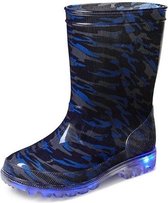 Regenlaars Gevavi Boots - Lars Jongenslaars met Ledlampjes PVC | Maat 31 | Blauw