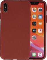 Premium Color Bescherming Telefoonhoesje - Backcover Hoesje - Achterkant Hoesje - Geschikt voor iPhone Xs Max - Bruin