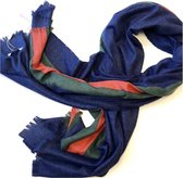 Emilie Scarves Cashmere sjaal Pashmina met streep Blauw - Giftbox
