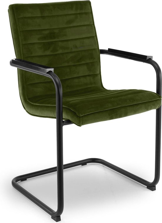 RoomForTheNew Groene velours stoel - eetkamerstoel - stoel - stoel groen -  Stoelen -... | bol.com