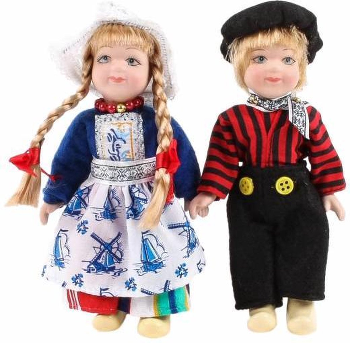 Pop Porselein Paar Blauw 12 Cm - Souvenir
