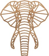 Geometrische Dieren Olifant - Eiken hout - M (35x40 cm) - Cadeau - Kinderen - Geschenk - Woon decoratie - Woonkamer - Slaapkamer - Geometrische wanddecoratie - WoodWideCities