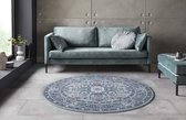 Klassiek vloerkleed rond Medaillion - blauw 160 cm rond