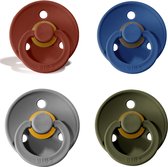 4 Bibs fopspenen 6-18 maanden Smoke, Hunter green, Rust en Midnight Blue