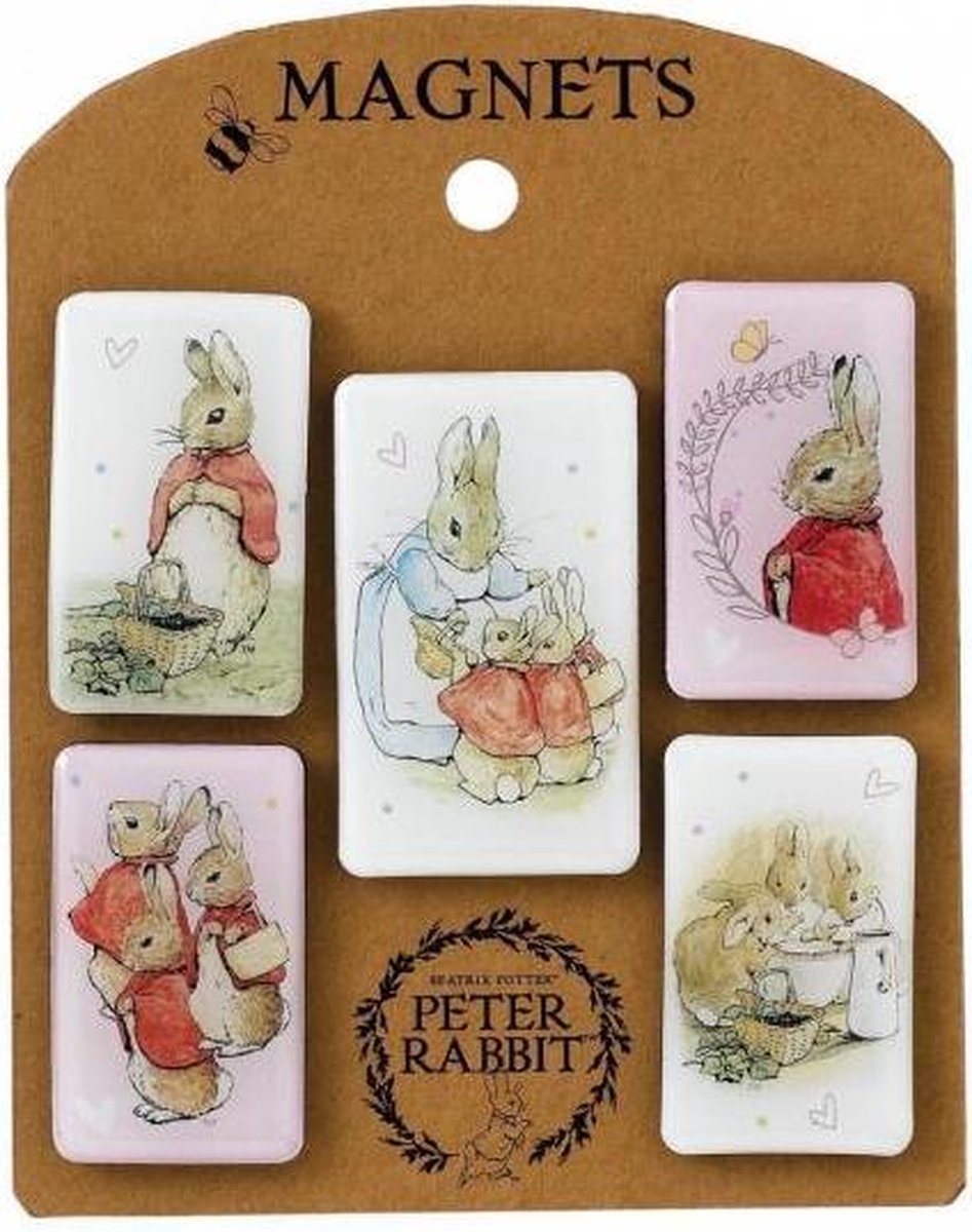 Flopsy set van 5 magneten - Beatrix Potter - Peter Rabbit