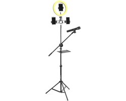 Ringlamp met statief - Vonyx RL25 - Professionele Tiktok lamp - 26cm - 30 lichtstanden - 186cm hoog