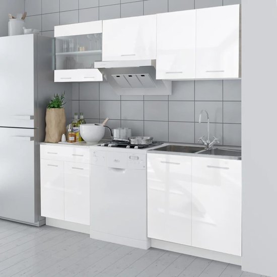VidaXL Keukenkastenset 200 cm (hoogglans wit) 5-delig