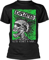 The Exploited Heren Tshirt -L- Let's Start A War Skull Zwart